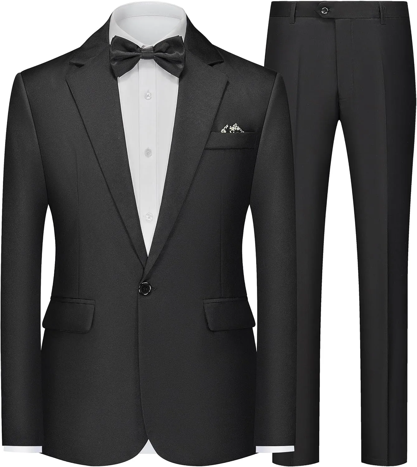 Mens Suits Slim Fit 2 Piece Dress Suits Tuxedo Jacket Blazer Pants Set for Wedding Business Prom
