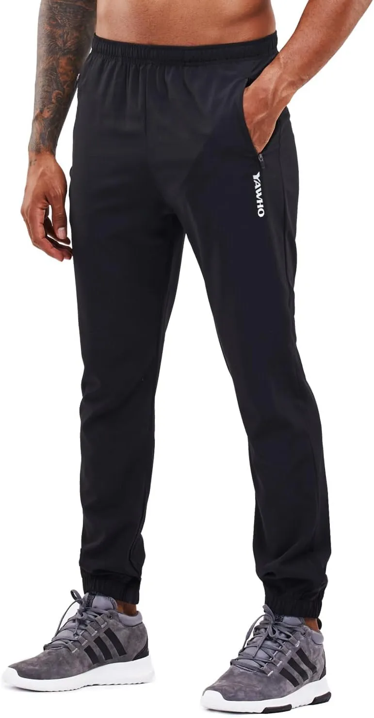 Men's Sweatpants Athletic Jogging Pants Sport Joggers Trousers for Workout,Gym,Running,Training with Zipper Pockets