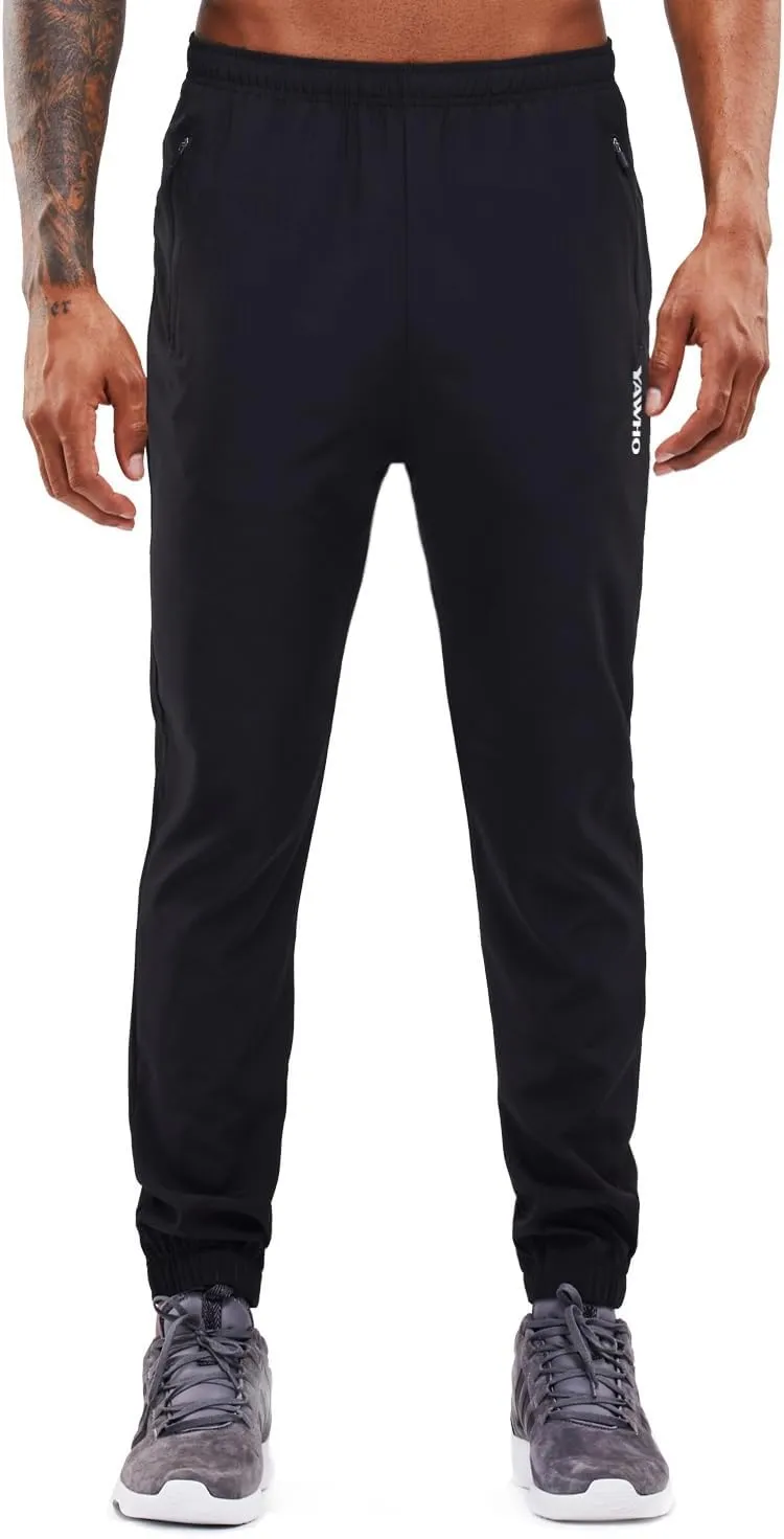 Men's Sweatpants Athletic Jogging Pants Sport Joggers Trousers for Workout,Gym,Running,Training with Zipper Pockets