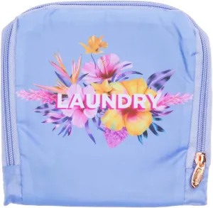Miamica Foldable Travel Laundry Bag, 21 x 22, Purple Floral  Lightweight, Durable Design with Drawstring Closure