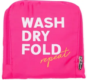 MIAMICA Foldable Travel Laundry Bag, Fuchsia, Wash, Dry, Fold, Repeat, 21 x 22  Lightweight, Durable Design with Drawstring Closure, Fuchsia, Travel Laundy Bag
