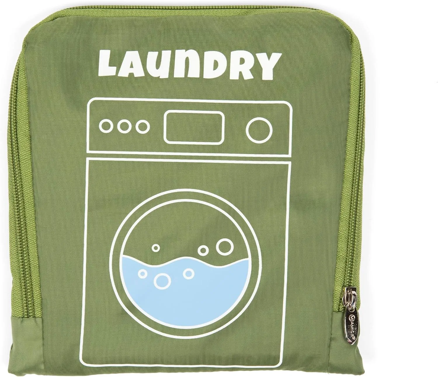 MIAMICA Foldable XL Travel Laundry Bag, 35'' x 24'', Olive "Laundry"  Lightweight, Durable Design with Drawstring Closure
