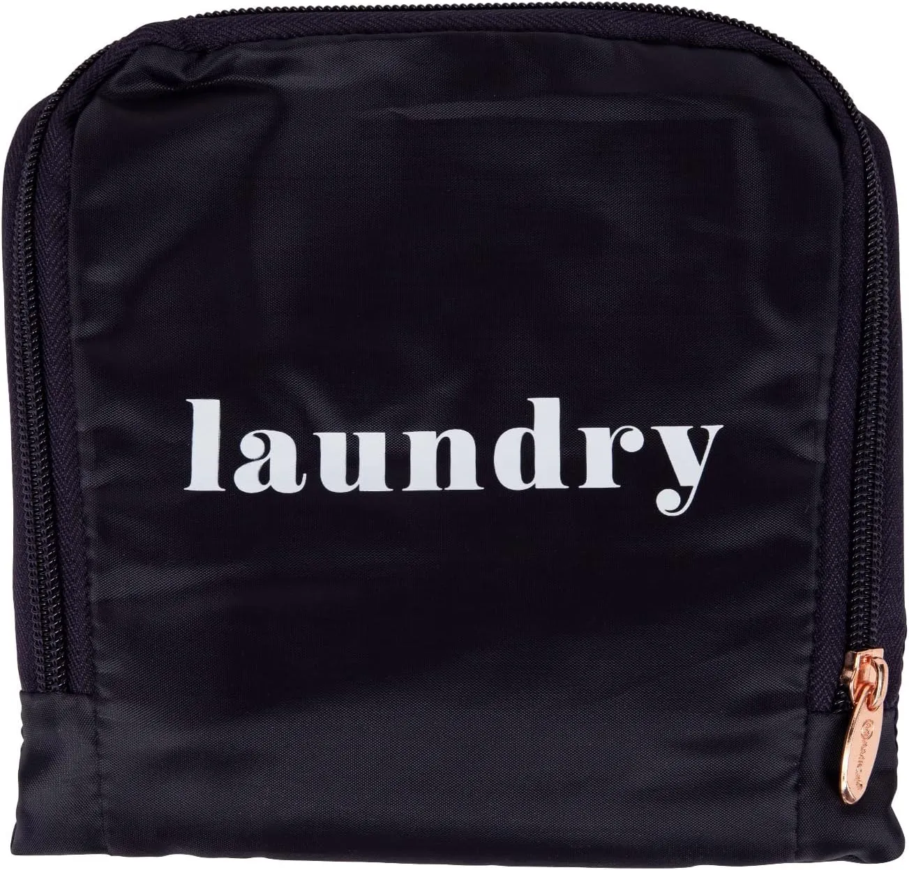 Miamica Travel Laundry Bag, Navy and White  Measures 21 x 22 When Fully Opened  Foldable Laundry Bag with Drawstring Closure  Durable, Lightweight Travel Accessories