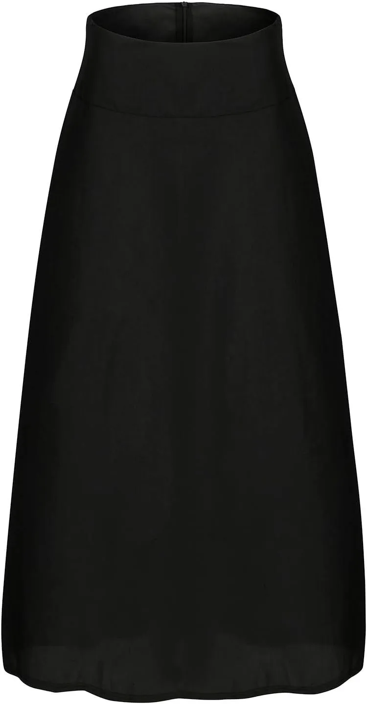 Midi Skirts for Women Trendy Long Maxi Skirt Dressy Casual Skirts Summer High Waisted A-Line Pleated Skirt with Pockets