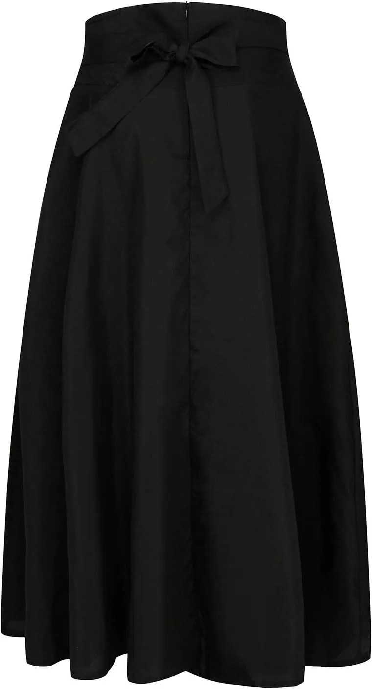 Midi Skirts for Women Trendy Long Maxi Skirt Dressy Casual Skirts Summer High Waisted A-Line Pleated Skirt with Pockets