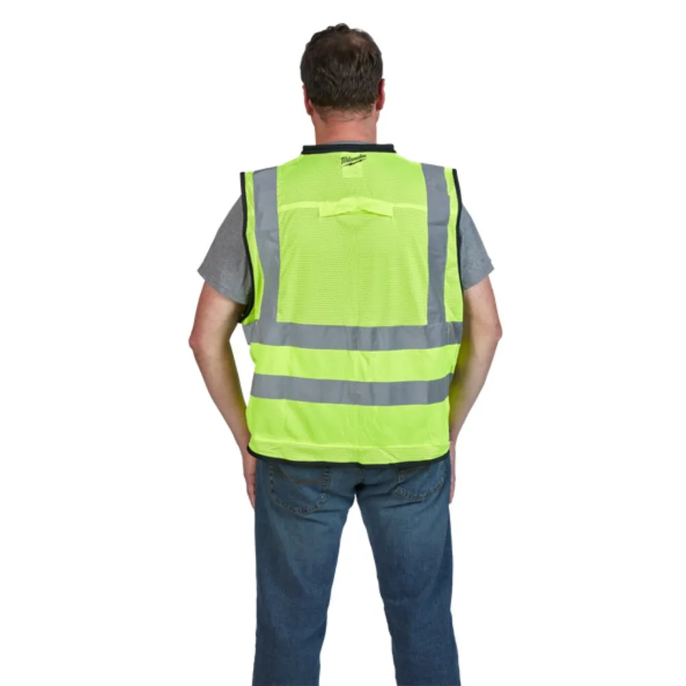 Milwaukee 48735042 L/XL Yellow Premium High Visibility Safety Vest
