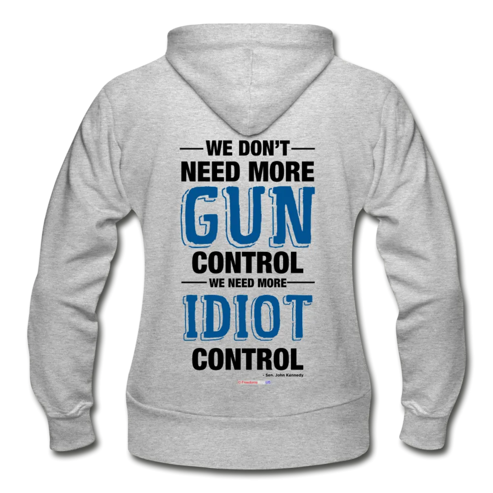 MORE IDIOT CONTROL - Gildan Heavy Blend Women's Zip Hoodie