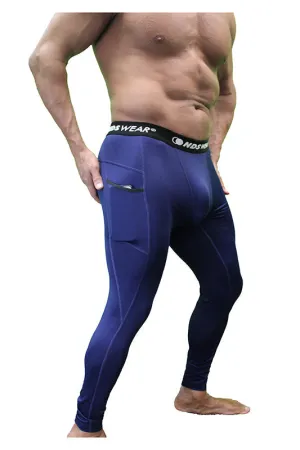 NDS Wear Men's Full Compression Tights Athletic Sport Pant Navy