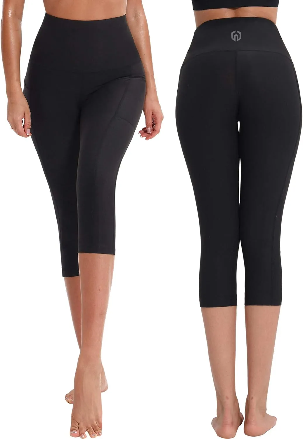 NELEUS Women's Yoga Running Capris Tummy Control High Waist Workout Pants