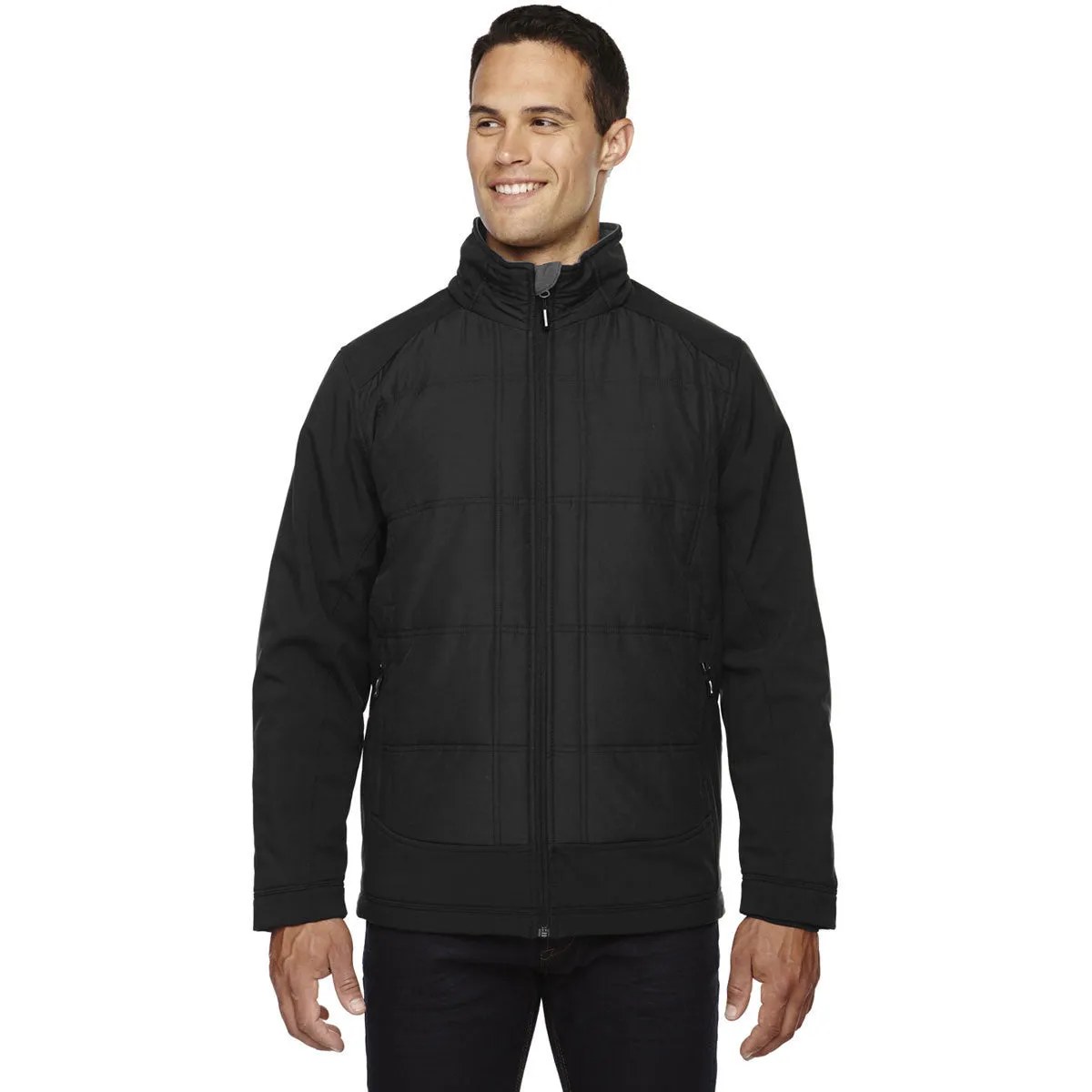 North End Men's Black Neo Insulated Hybrid Soft Shell Jacket