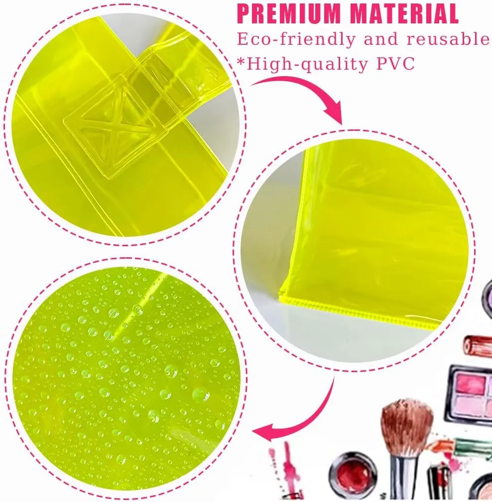 ONEART 2 Pcs 11L Beach Tote Bag 12x5x11 Clear Bag for Pool Party Shopping Bag Travel Sports Events Soild Colour Tote Bag