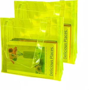 ONEART 2 Pcs 11L Beach Tote Bag 12x5x11 Clear Bag for Pool Party Shopping Bag Travel Sports Events Soild Colour Tote Bag