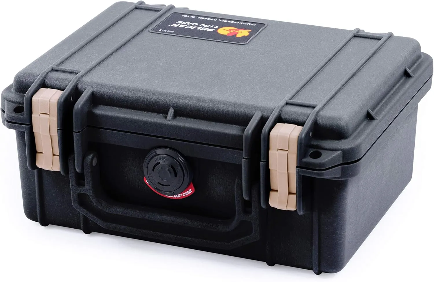 Pelican 1150 Case, Black with Desert Tan Latches, None (Case Only)
