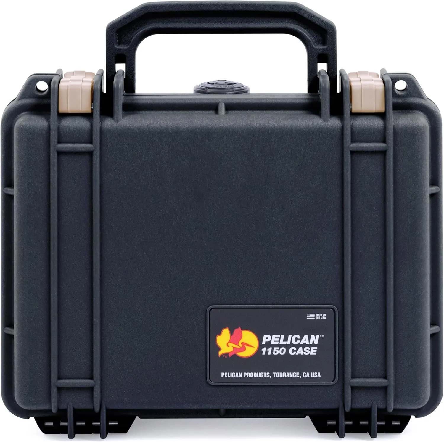 Pelican 1150 Case, Black with Desert Tan Latches, None (Case Only)