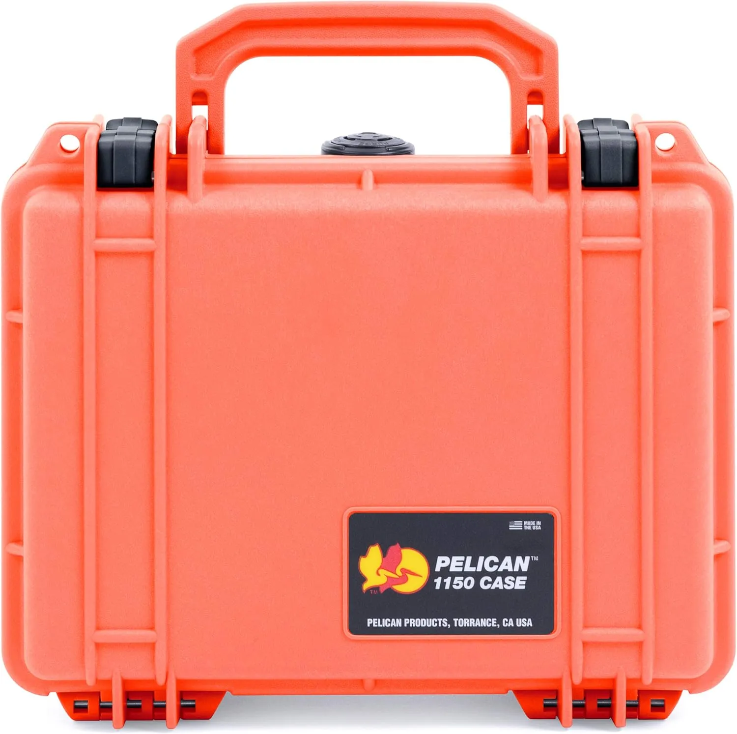 Pelican 1150 Case, Orange with Black Latches, Pick & Pluck Foam with Convolute Lid Foam