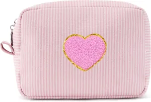 Pocmimut Preppy Makeup Bag,Travel Toiletry Bag,Monogrammed Gifts for Women,Personalized Birthday Gift for Sister Friends,Cute Stuff for Girls,Love