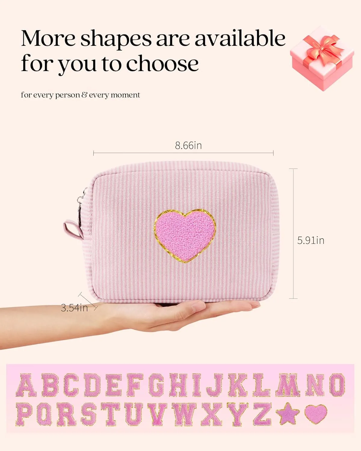 Pocmimut Preppy Makeup Bag,Travel Toiletry Bag,Monogrammed Gifts for Women,Personalized Birthday Gift for Sister Friends,Cute Stuff for Girls,Love
