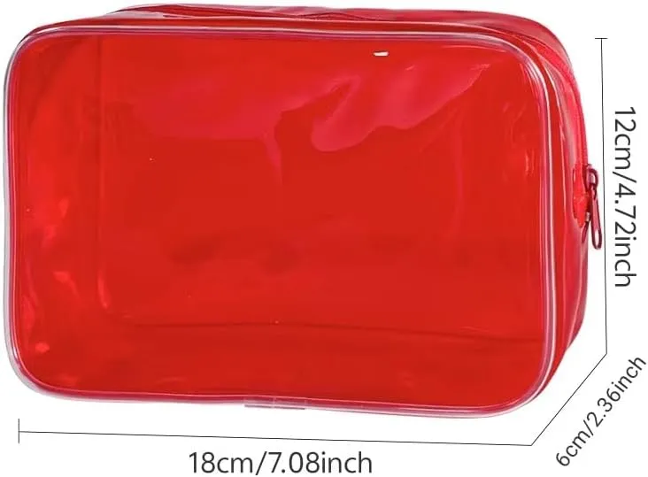Pouch Small, Makeup Bag, 7"x2.3"x4.7" Size TSA Approved Toiletry Bag, Clear Travel Bags for Toiletries, Clear Cosmetic Bag for Women and Men Small (blue)