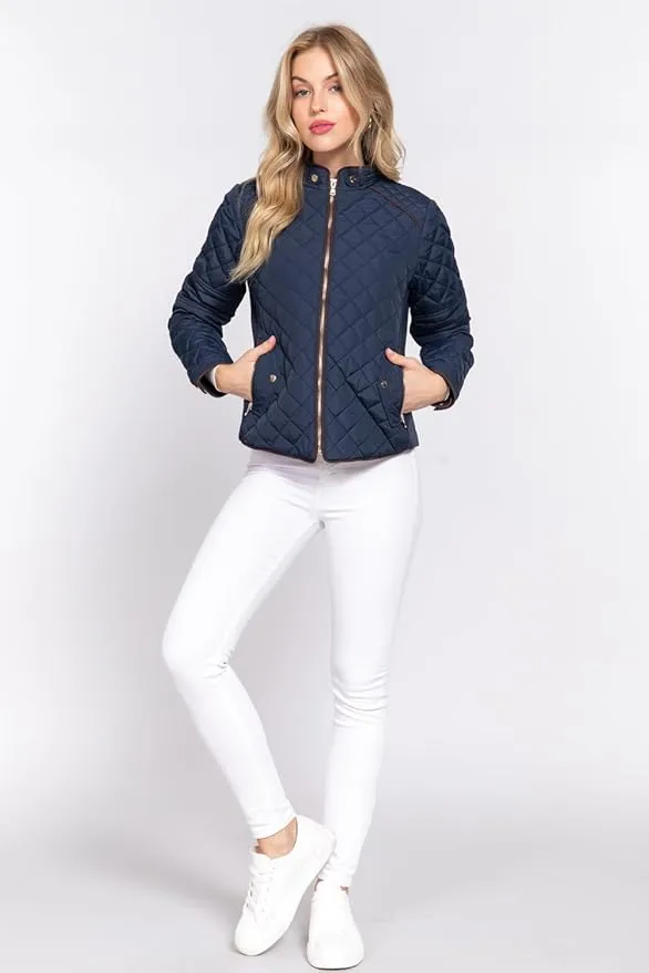 Premium Women Lightweight Quilted Zip Jacket By TJS