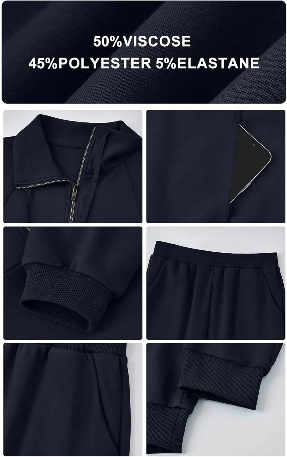 PRETTYGARDEN Long Sleeve Half Zip Sweatsuits Women 2 Piece Outfit Spring Casual Sweatshirt Sweatpants Lounge Set Tracksuit