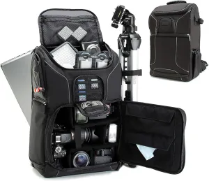 Professional Camera Backpack DSLR Photo Bag with Comfort Strap Design , Laptop , Tripod Holder , Lens and Accessory Storage for Canon EOS Rebel T5 , T5i , T6i and More Full-Sized Digital SLR Cameras