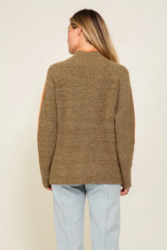 Raglan Sleeve Funnel Neck Sweater