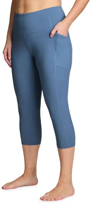 RBX Activewear Plus Size Legging for Women in Capri Length High Waist Squat Proof Running Yoga Pants with Pockets