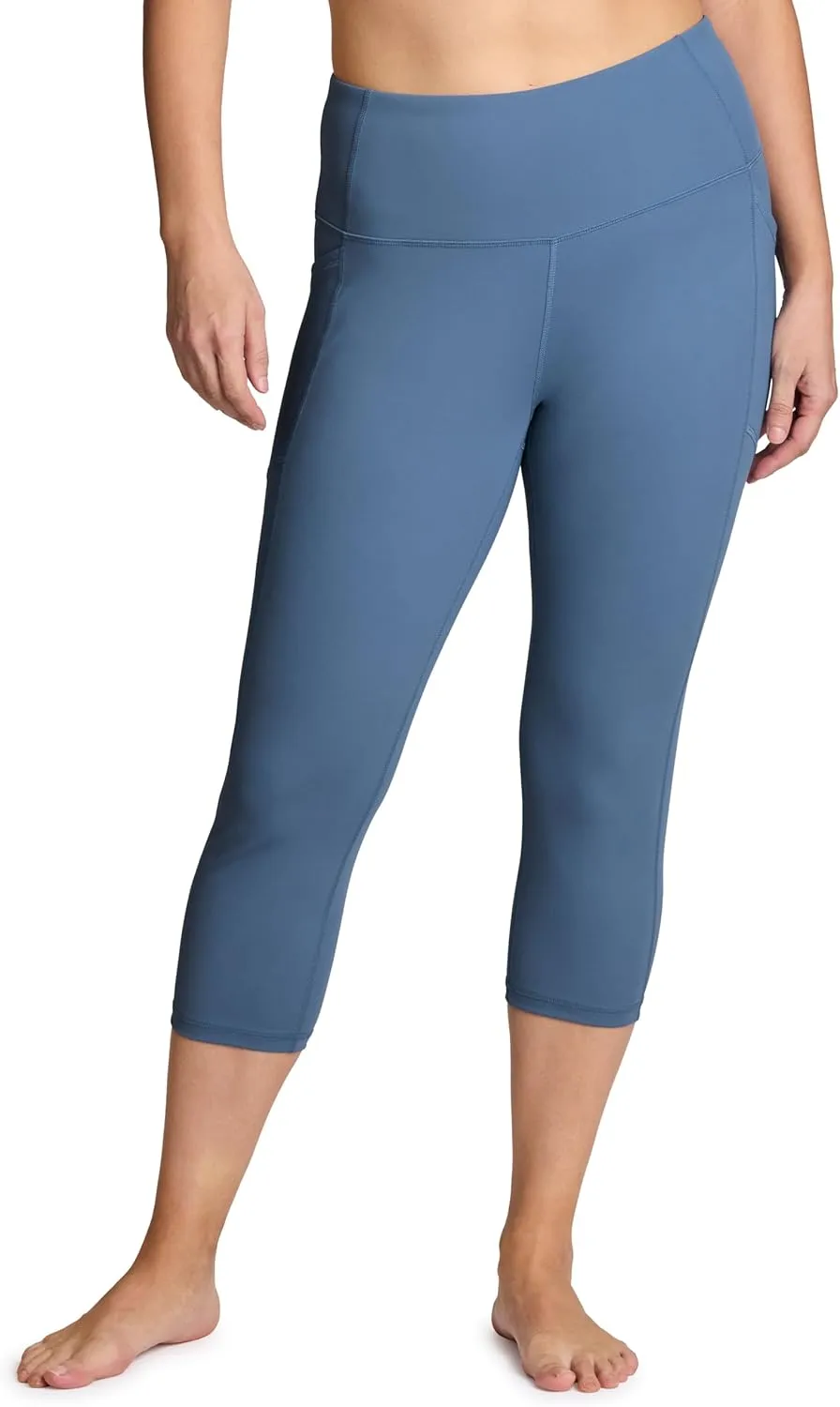 RBX Activewear Plus Size Legging for Women in Capri Length High Waist Squat Proof Running Yoga Pants with Pockets