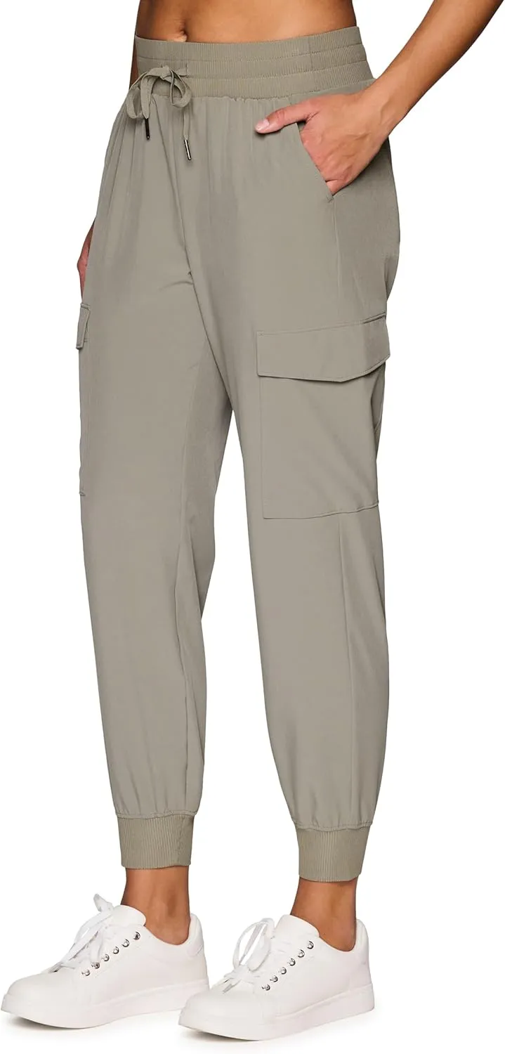 RBX Cargo Joggers for Women, Lightweight Stretch Woven Women's Cargo Pants for Casual Wear, Hiking, Workouts, with Plus Sizes