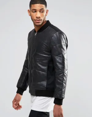 Religion Hawk Padded Leather Jacket