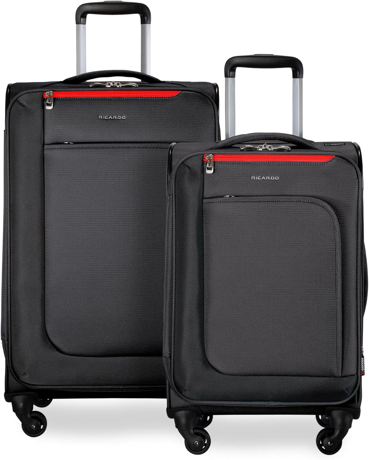 Ricardo Beverly Hills Aspen Springs 2-PC Luggage Set  Lightweight Softside Suitcase Set of 2 with 20 Carry-On & 24 Medium Check-In Spinner, Black