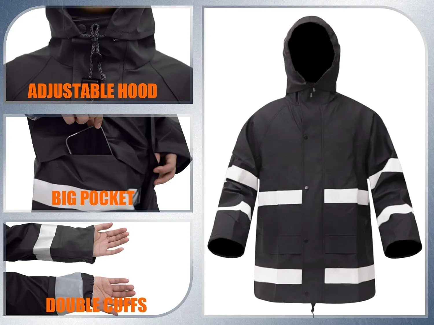 Rizzon Rain Suits for Men Women Waterproof Heavy Duty Rain Gear Hi-Vis Rain Jacket & Pants for Fishing, Camping