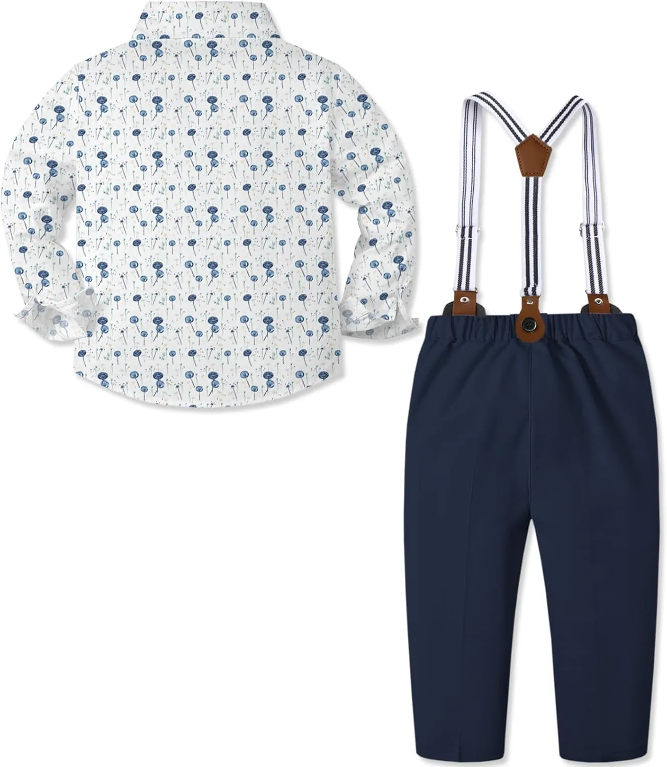 SANGTREE Boys' Long Sleeved Two-piece Set With Suspenders Suitable For All Seasons, 3 Months - 14 Years