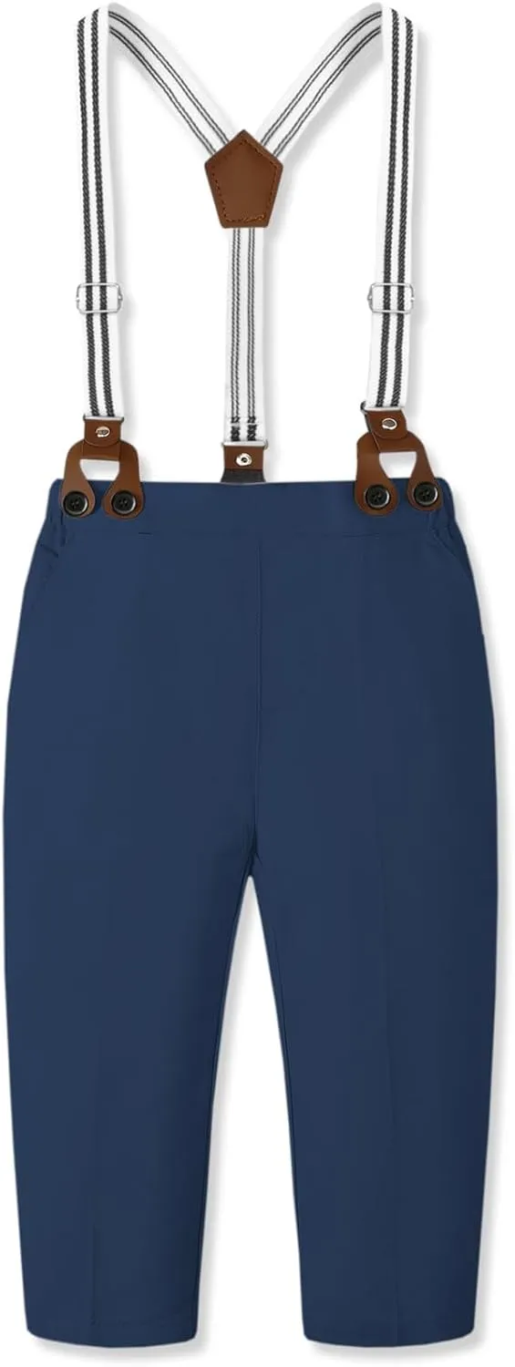 SANGTREE Boys' Long Sleeved Two-piece Set With Suspenders Suitable For All Seasons, 3 Months - 14 Years
