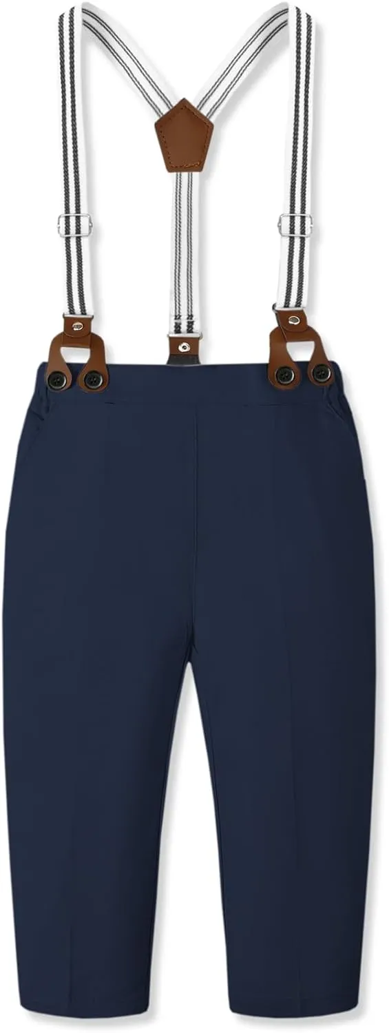 SANGTREE Boys' Long Sleeved Two-piece Set With Suspenders Suitable For All Seasons, 3 Months - 14 Years