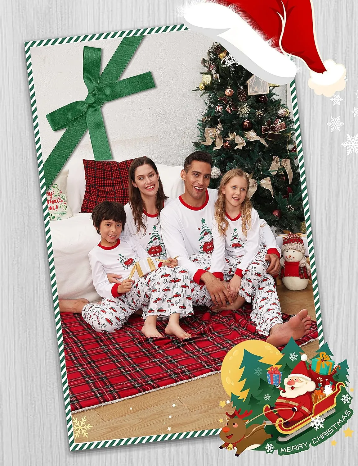 SANQIANG Christmas Matching Family Pajama Sets Long Sleeve Couple Loungewear Holiday Sleepwear for Men & Women