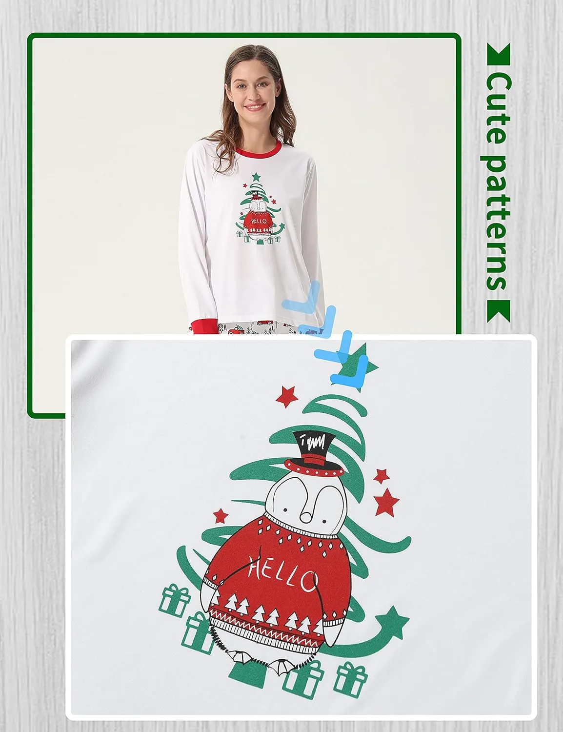 SANQIANG Christmas Matching Family Pajama Sets Long Sleeve Couple Loungewear Holiday Sleepwear for Men & Women