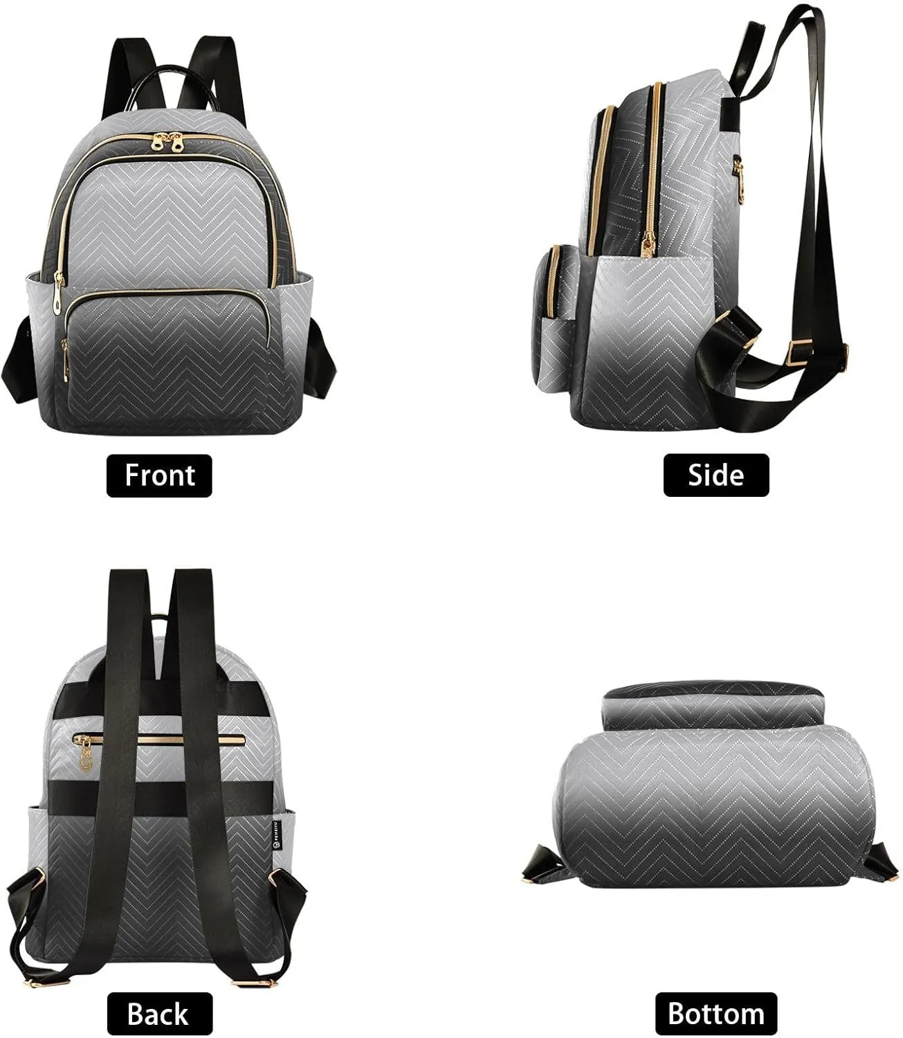 Sinestour Black White Gradient Backpack Purse Lightweight Shoulder Bag Fashion Travel Backpack Handbags for Teenage Women Work Ladies