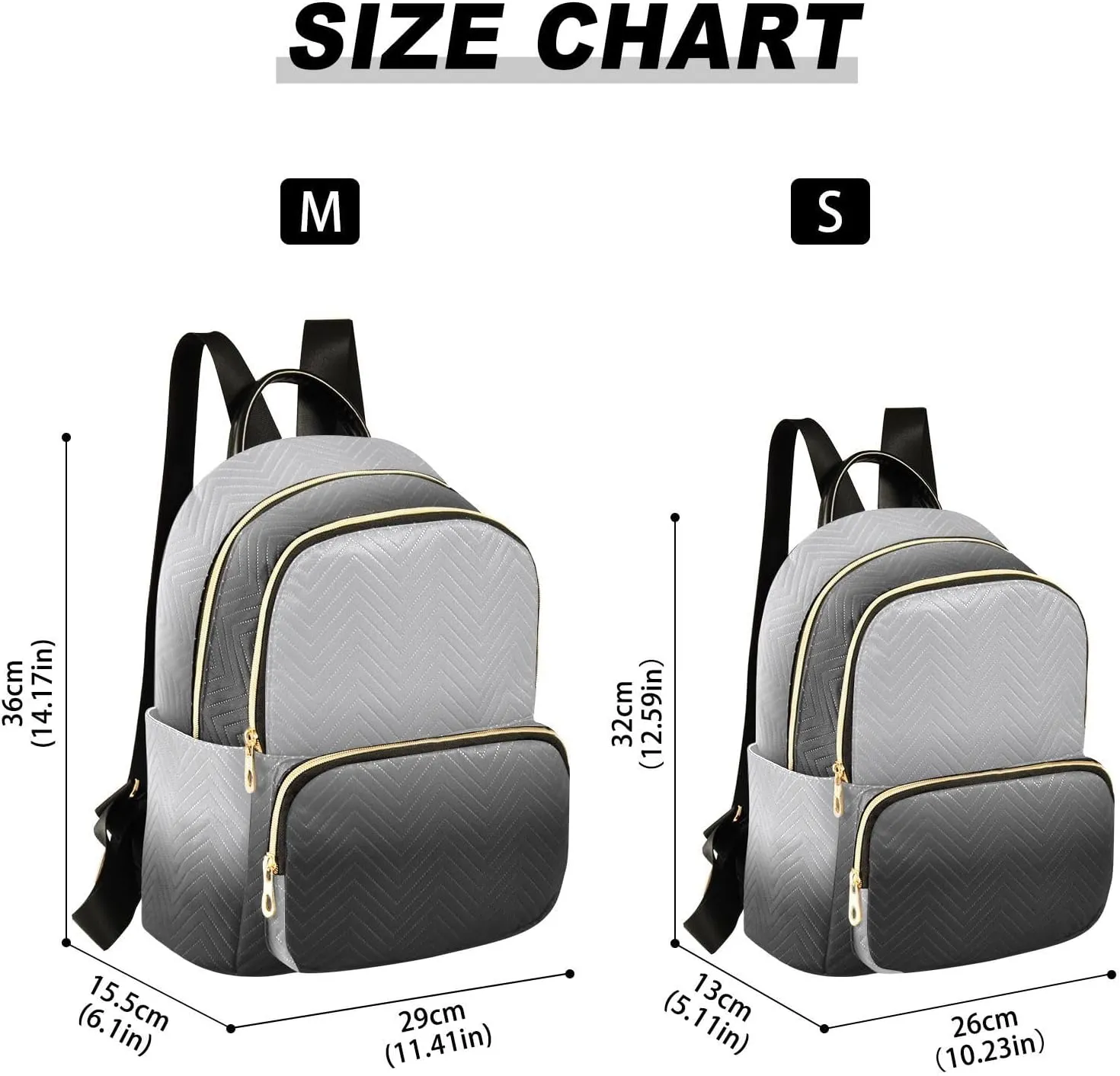 Sinestour Black White Gradient Backpack Purse Lightweight Shoulder Bag Fashion Travel Backpack Handbags for Teenage Women Work Ladies