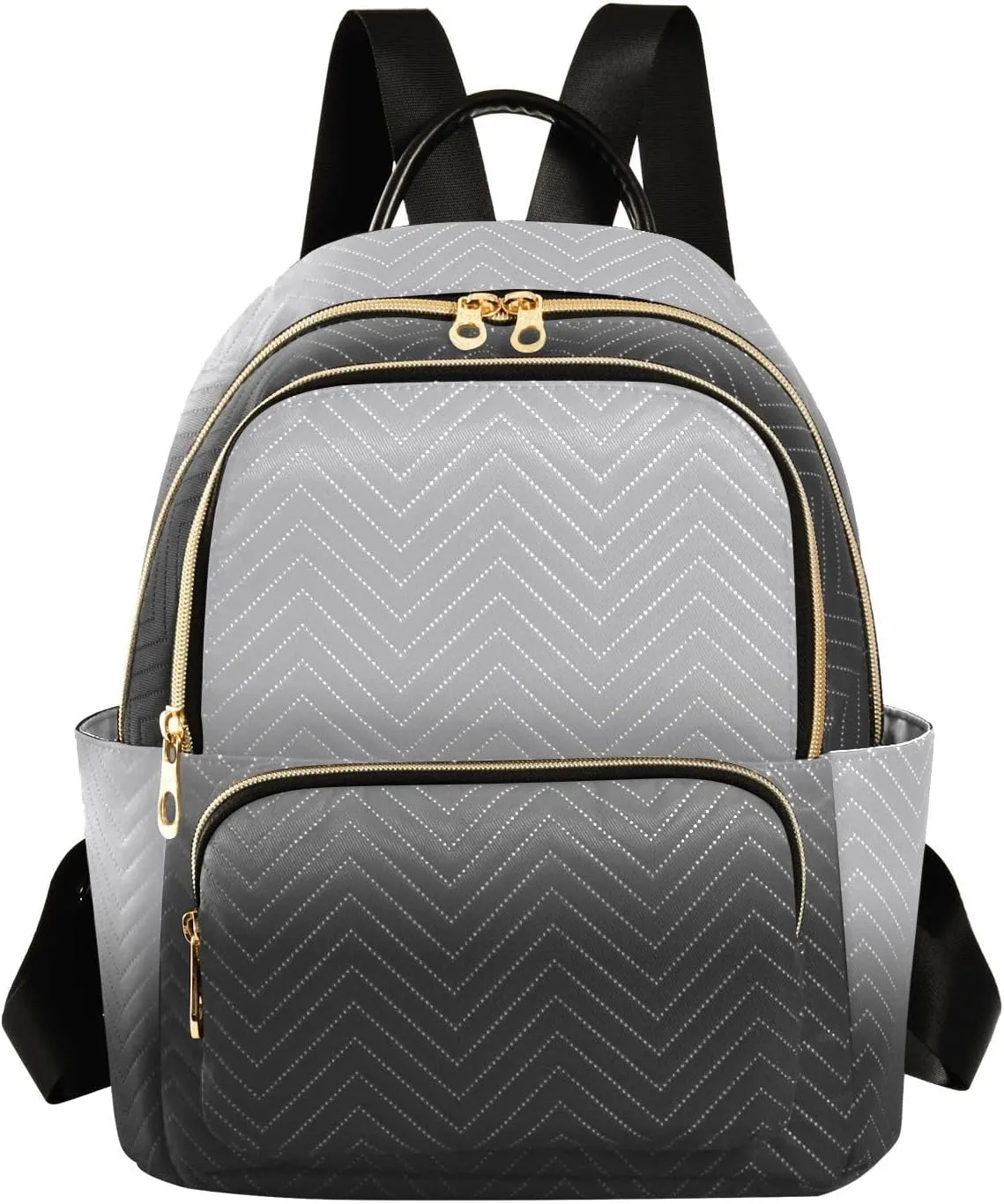 Sinestour Black White Gradient Backpack Purse Lightweight Shoulder Bag Fashion Travel Backpack Handbags for Teenage Women Work Ladies