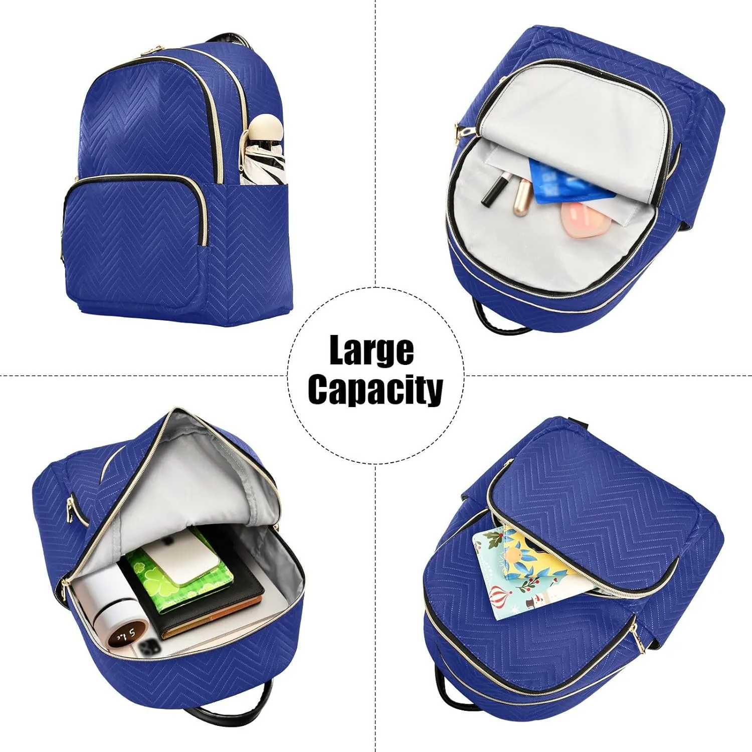 Sinestour Royal Blue Backpack Purse Lightweight Shoulder Bag Fashion Travel Backpack Handbags for Women Work Teenage Ladies