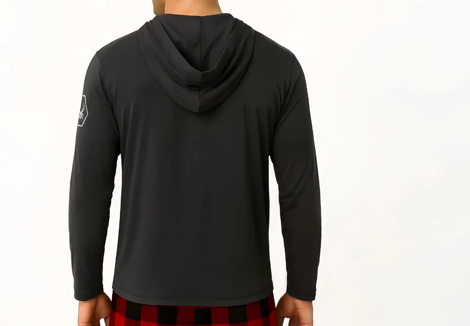 Spyder Mens Crew Neck Long Sleeve Hooded Undershirts/Ultra Soft Stretch Sports T-Shirt Dryfit Athletic Running Workout Shirt