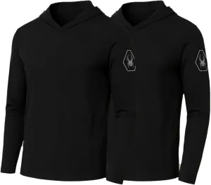Spyder Mens Crew Neck Long Sleeve Hooded Undershirts/Ultra Soft Stretch Sports T-Shirt Dryfit Athletic Running Workout Shirt