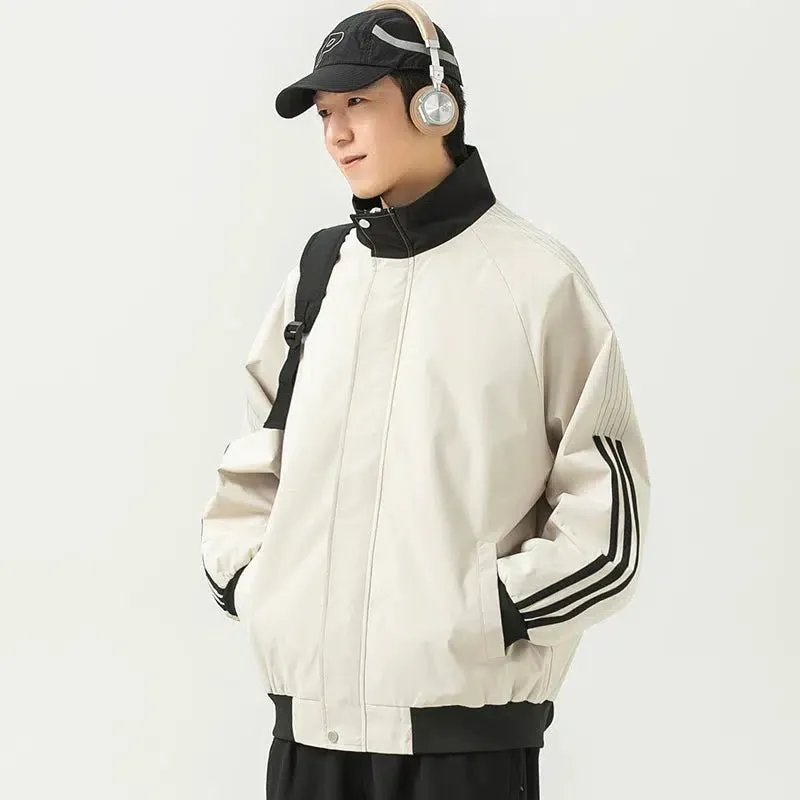 Striped Windproof Outdoor Jacket