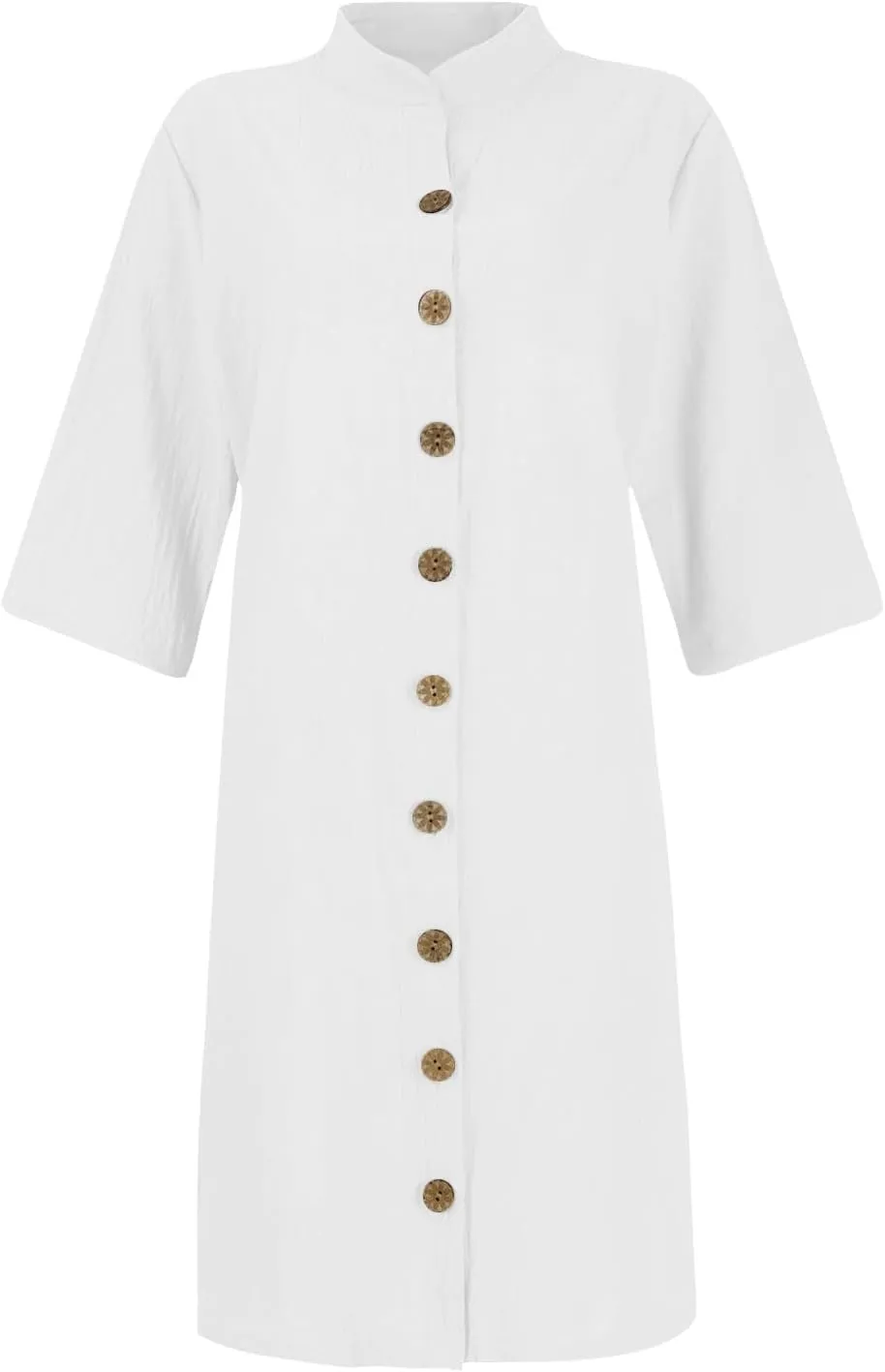 Summer Dresses for Women 2024 Casual Button Down Midi Shirt Dress Beach Half Sleeve V Neck Knee Length Dress
