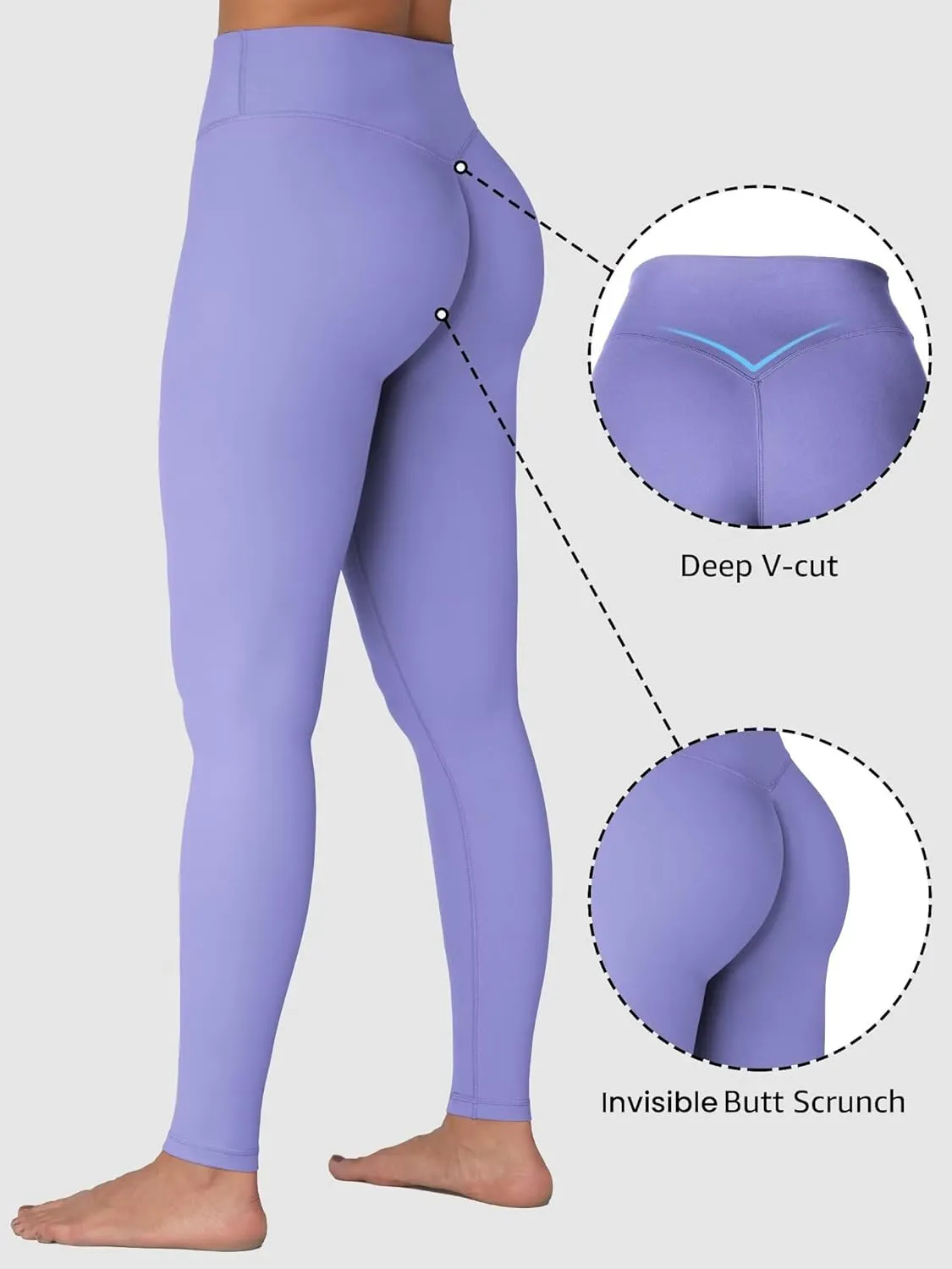 Sunzel Sunzfly Invisible Butt Scrunch Workout Leggings for Women, Butt Lifting High Waisted Gym Yoga Pants with Tummy Control