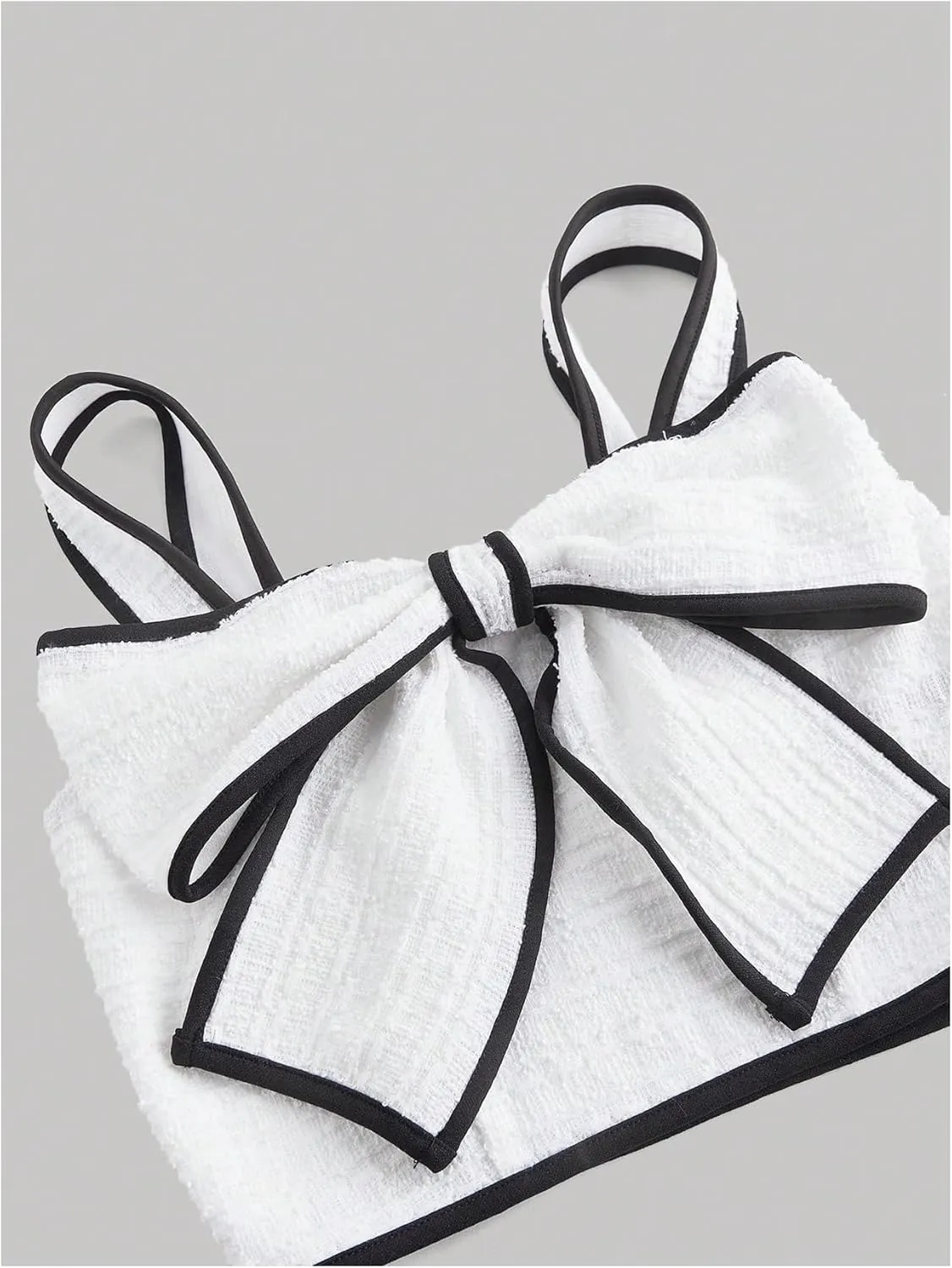 SweatyRocks Women's Bow Knot Tank Top Sleeveless Wide Strap Slim Fitted Cropped Camisole
