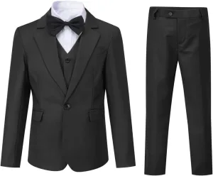 SWOTGdoby Boys Suits 3 Pieces Formal Suit Set Plaid Blazer Vest Pants Slim Fit Suit Jacket for Wedding Party