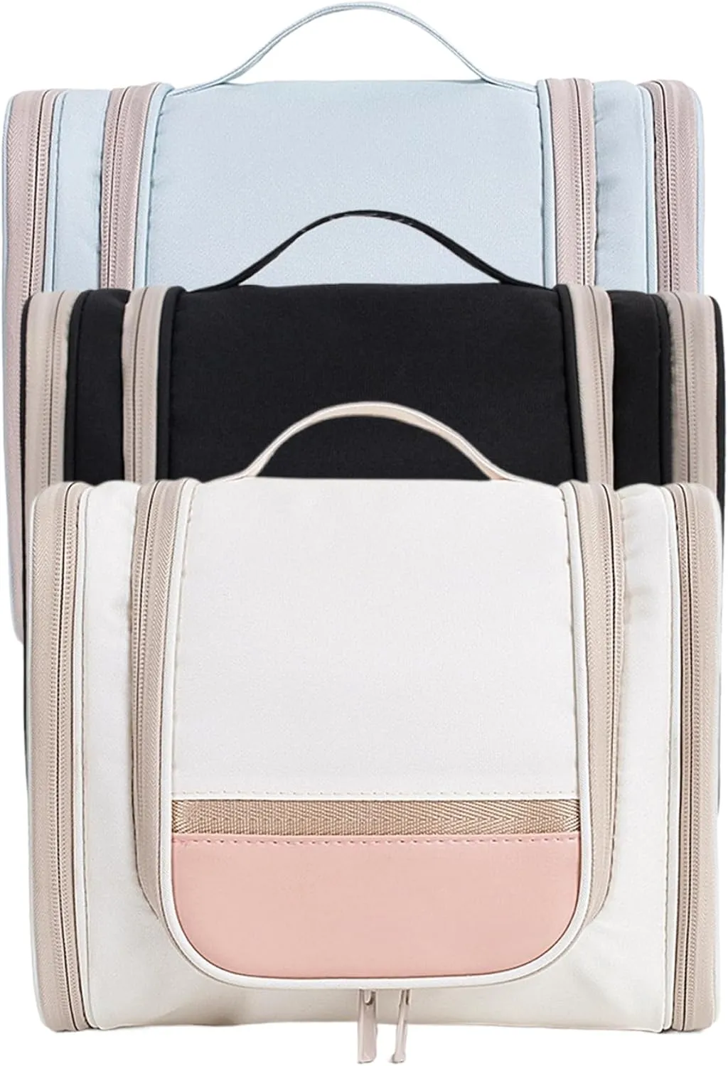 Toiletry Bags Large Capacity Cosmetic Travel Bag Portable Makeup Bag With Hook  Handle Hanging Makeup Organizer With Side Pockets For Fill Size Toiletries Black