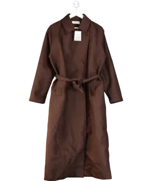 Topshop Brown Faux Suede Oversized Trench Coat UK M